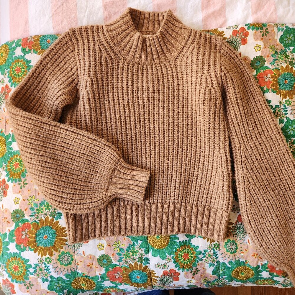 Doen Alpaca Lulu Jumper Mock Neck Sweater Almond Size XS
